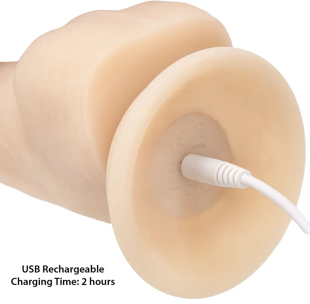 Реалістичний вібратор з ротацією ADDICTION - Naked - 8 Rotating & Vibrating Dildo with Remote - Vanilla ADDICTION SO5587 92429 - фото 3