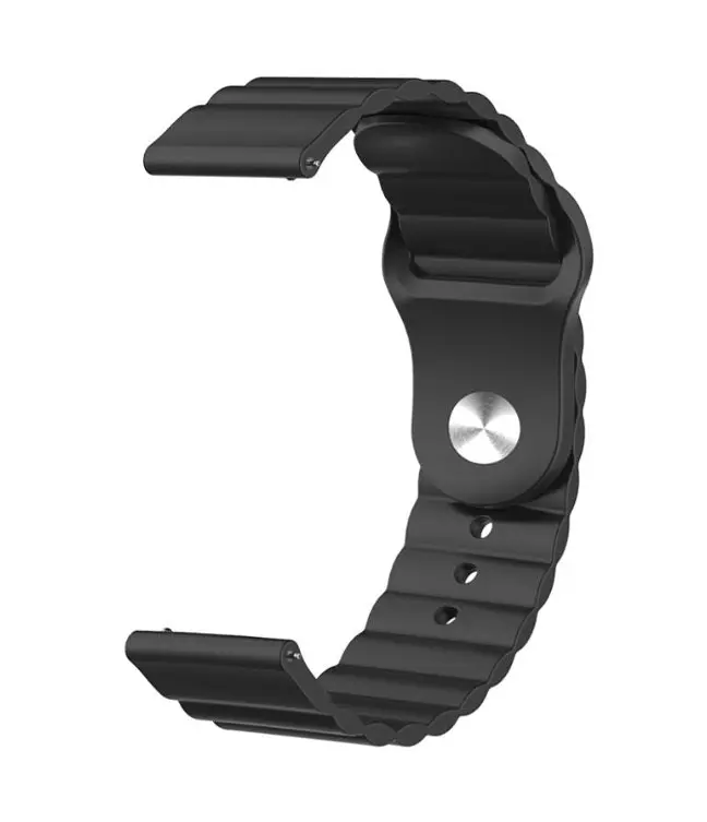 Ремінець BeWatch для Samsung Galaxy Watch 42/3 41 мм/Active/Active 2 силіконовий 20 мм Wave Чорний (1010701) - фото 3