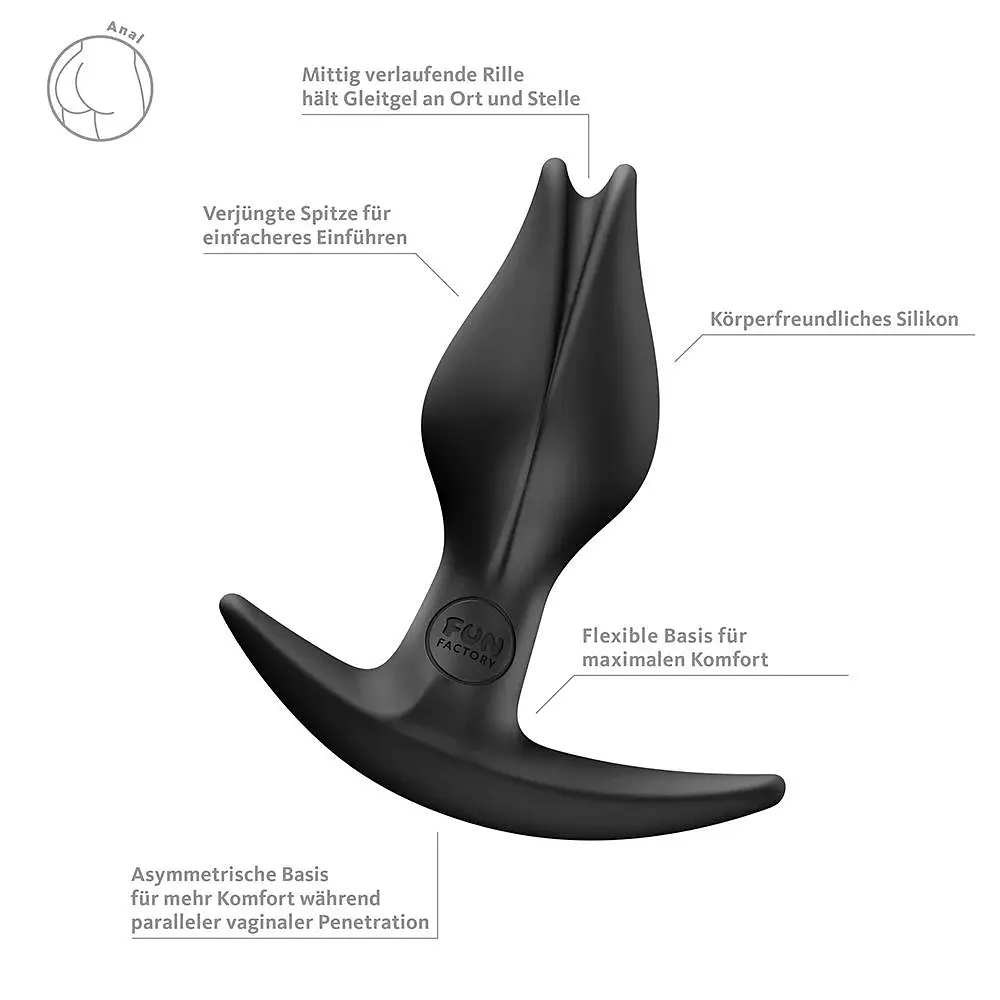 Анальна пробка Fun Factory Bootie Fem, 8.5 см (чорний) - фото 5