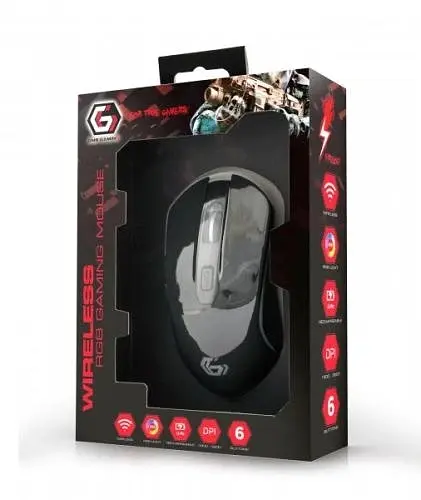Миша MUSGW-6BL-01 бездротова, Black, RGB-підсвічування, 3200 dpi, USB Gembird teh0033396 - фото 3