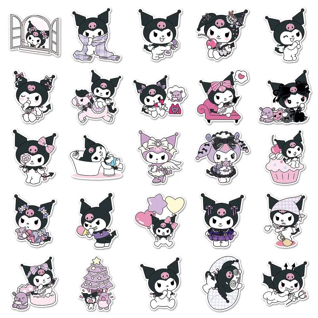 Стікерпак Куромі Набір наклейок GeekLand Kuromi 50 штук - фото 3