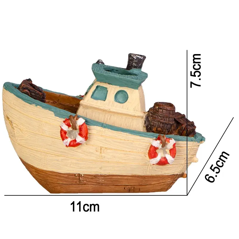 Декорація рибальський човен Kruger Meier Fishing Boat 11x6.5x7.5 см (1288) - фото 2