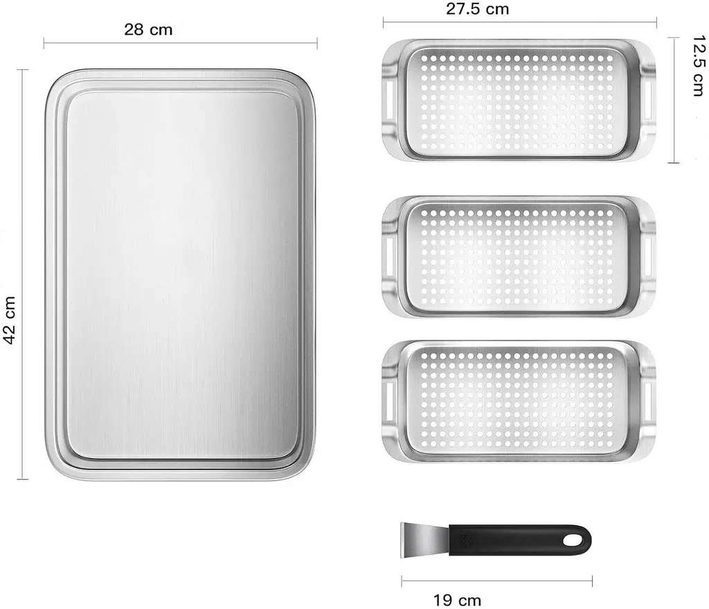 Набор противней с ручкой 5в1 нержавеющая сталь GRILLI (777119) - фото 3