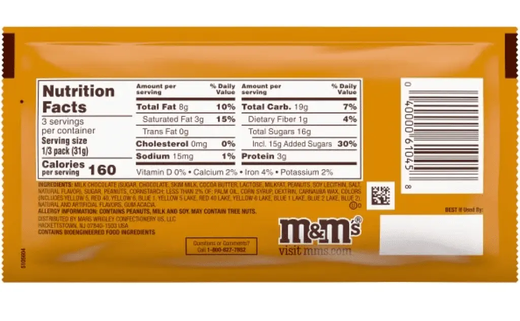 Драже M&M's Honey Roasted Peanut Chocolate Candy 92г - фото 2