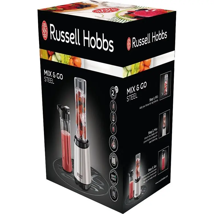 Блендер Russell Hobbs для смузі Mix&Go 300 Вт чорно-сріблястий (23470-56) - фото 3