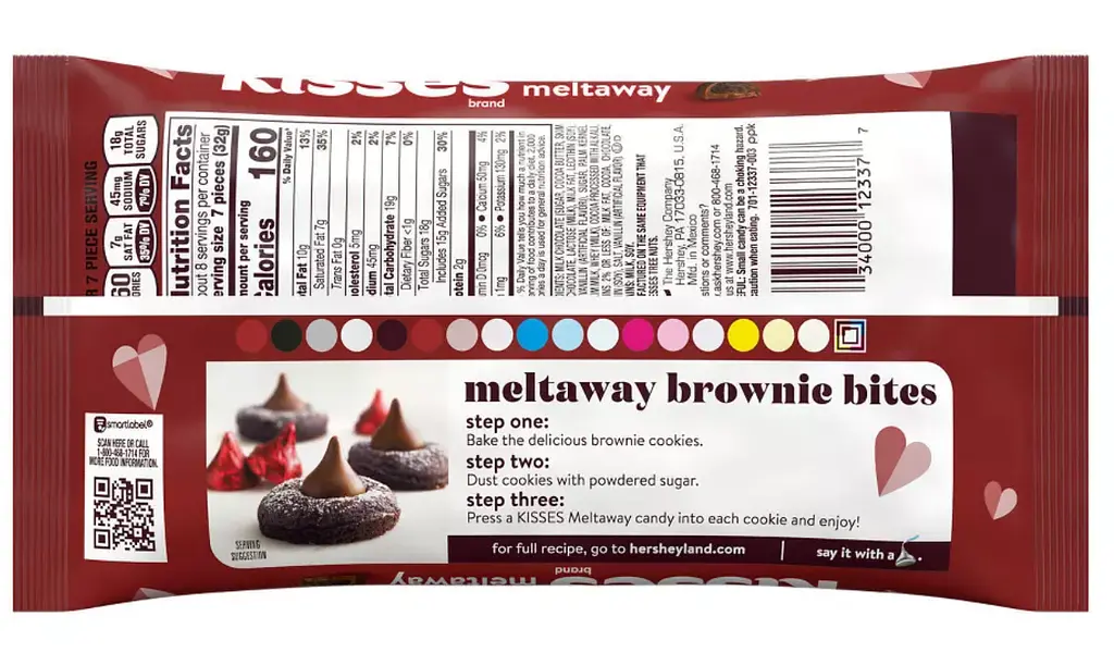 Шоколадні цукерки Hershey's Kisses Valentine's Day Milk Chocolate Meltaway 255г - фото 2