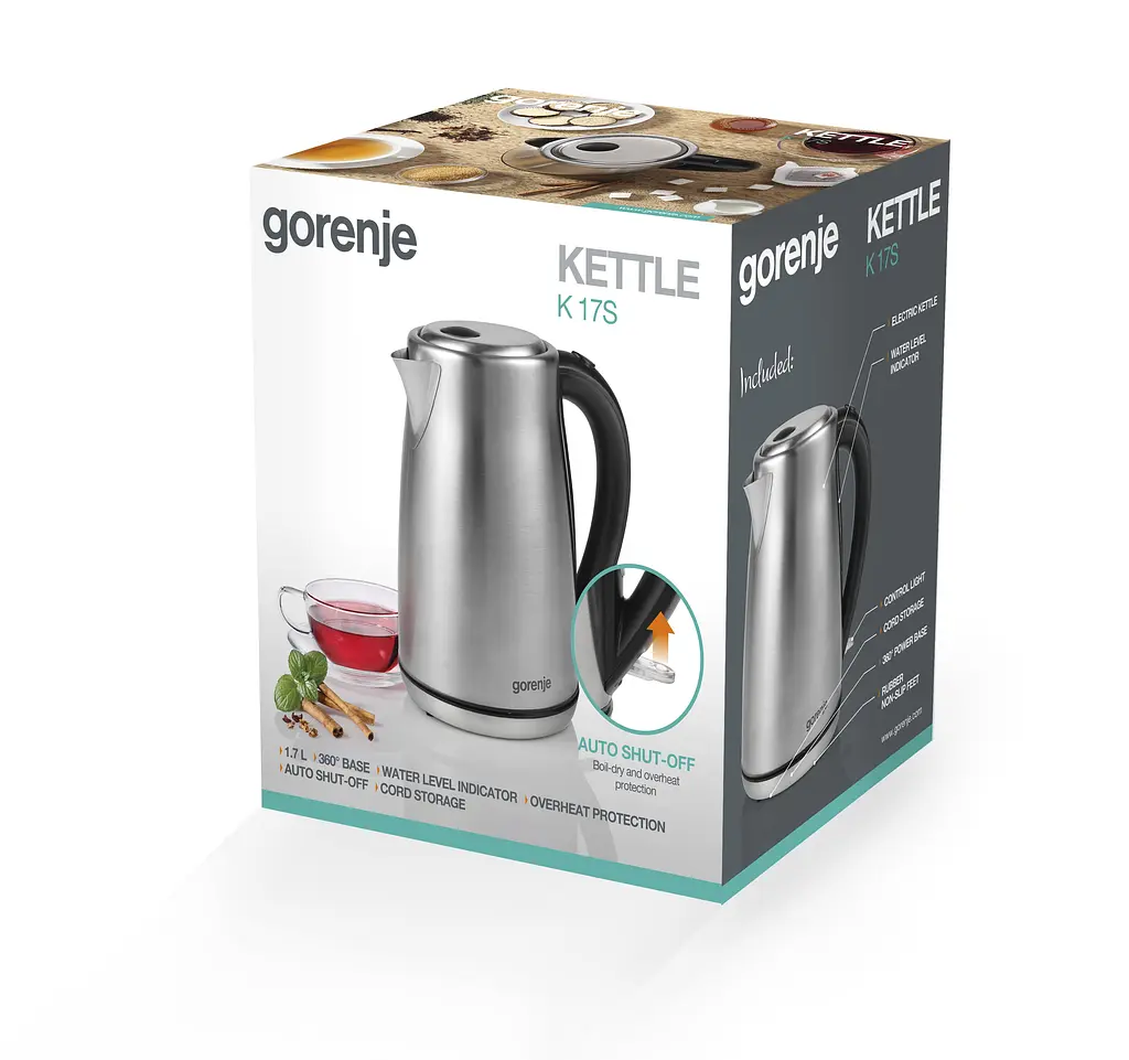 Электрочайник Gorenje 1.7 л металл. - фото 8
