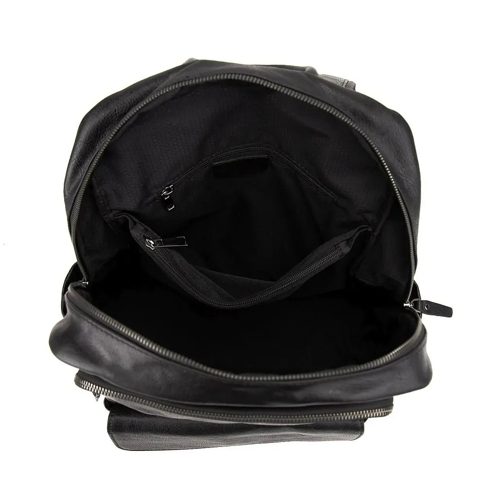 Чоловічий шкіряний рюкзак чорний Tiding Bag 2086A чорний - фото 2
