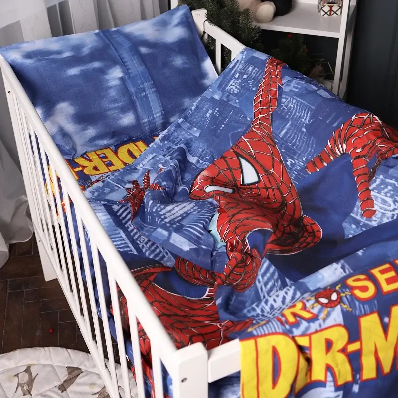 Простыня MirSon Ranforce Elite 17-0700 Spider-Man 110х160 см синяя (2200010457391) - фото 2