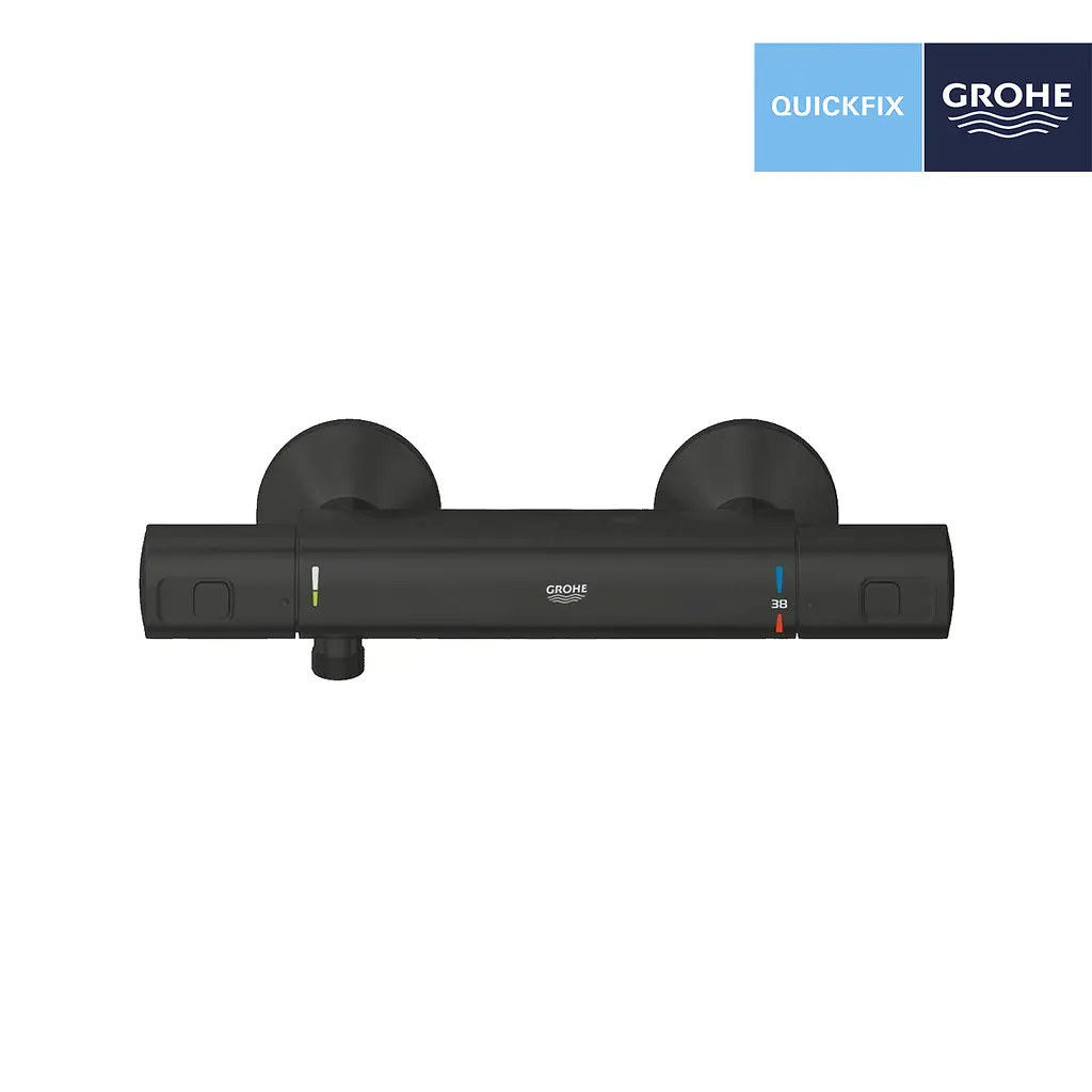 Змішувач термостатичний для душу Grohe QuickFix Precision Start 345942430, Чорний матовий - фото 3
