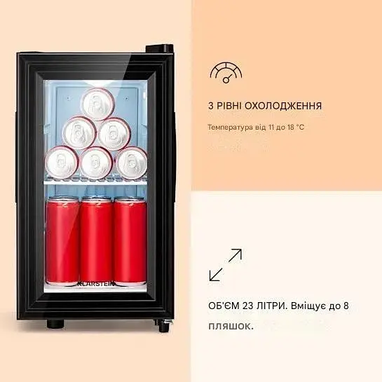 Холодильник кручений Klarstein Brooklyn Slim 23 л (10039904) Б/в - фото 3