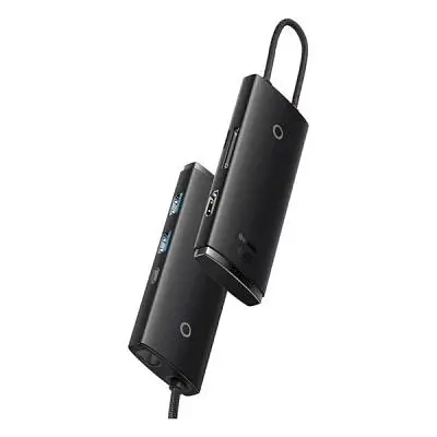 Концентратор Baseus USB-C 6-in-1 HDMI + 2xUSB 3.0 + PD + SD/TF black (WKQX050101) - фото 3