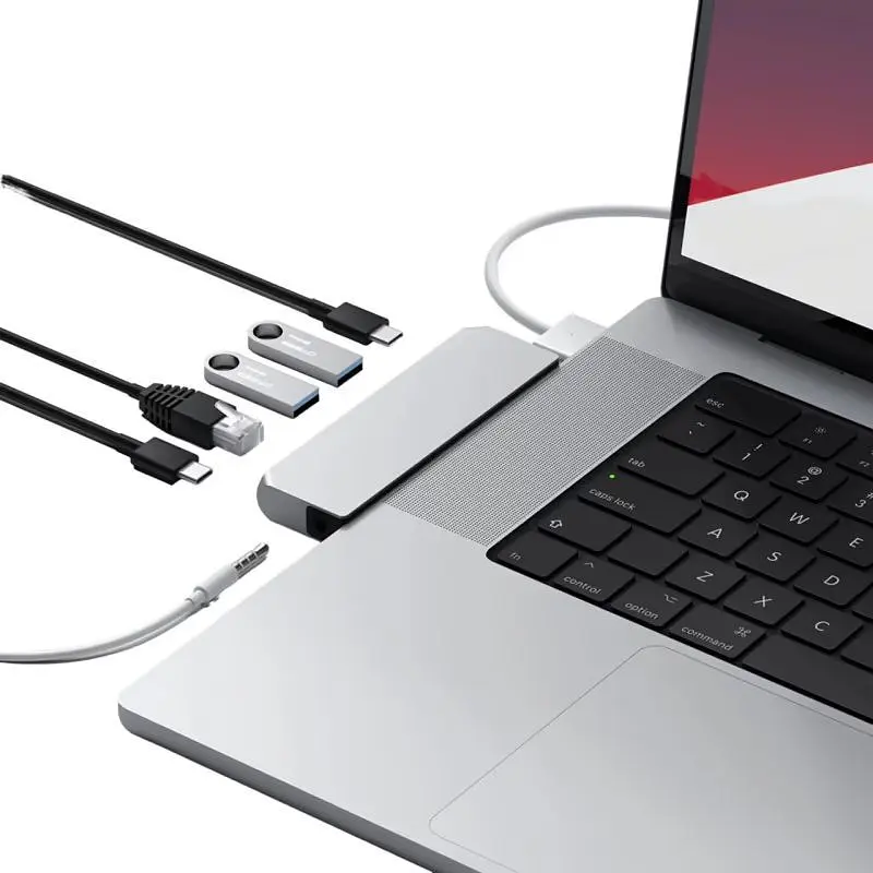 Адаптер Satechi Aluminum USB-C Pro Hub Mini Adapter Space Gray (ST-UCPHMIM) - фото 4