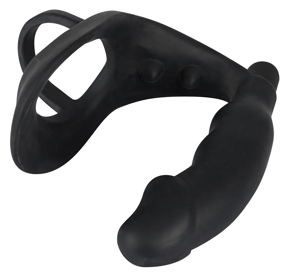 Ерекційне кільце з анальною пробкою - Black Velvets Ring & Vibro Plug - фото 3