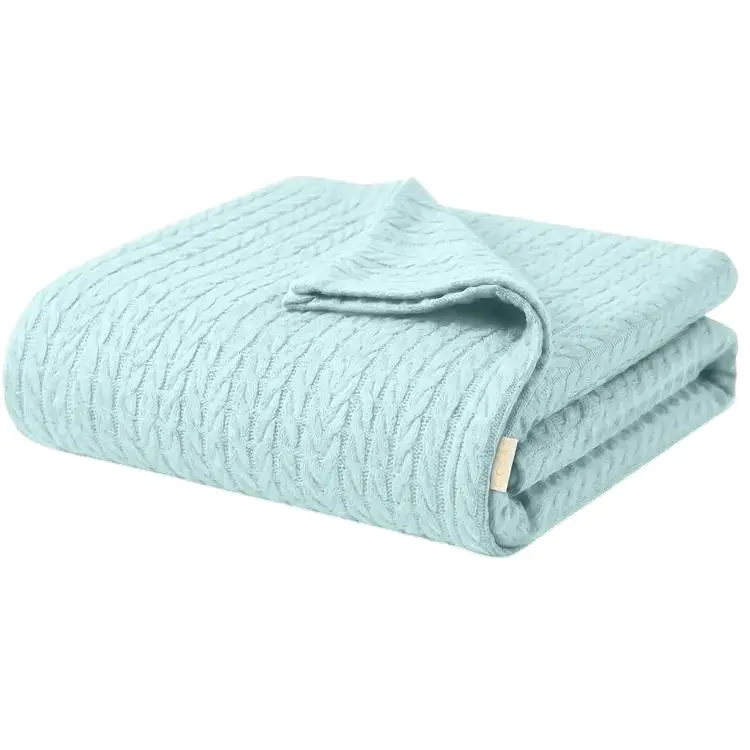 Плед покривало Cosas Mint Knitted Braid 240х260 см косичка (Blanket_04Mint_KnittedBraid_240x260)