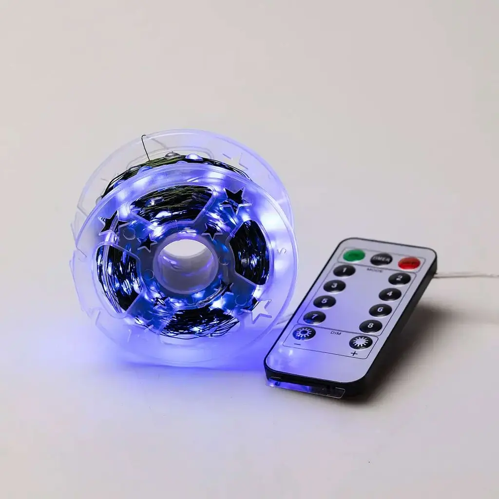 Гірлянда Роса GarlandoPro нитка GarlandoPro 500 LED довжина 50 м з пультом від мережі зелена, синій (500L50MGBL) - фото 9
