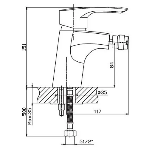 Змішувач для біде Haiba HANSBERG 002 HB0173 - фото 2