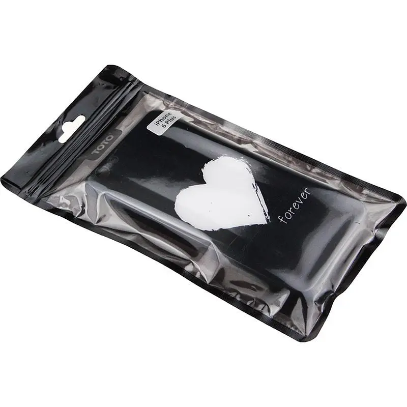 Чохол-накладка Toto Glass Fashionable Case Apple iPhone 6 Plus/6S Plus White Heart on Black - фото 2