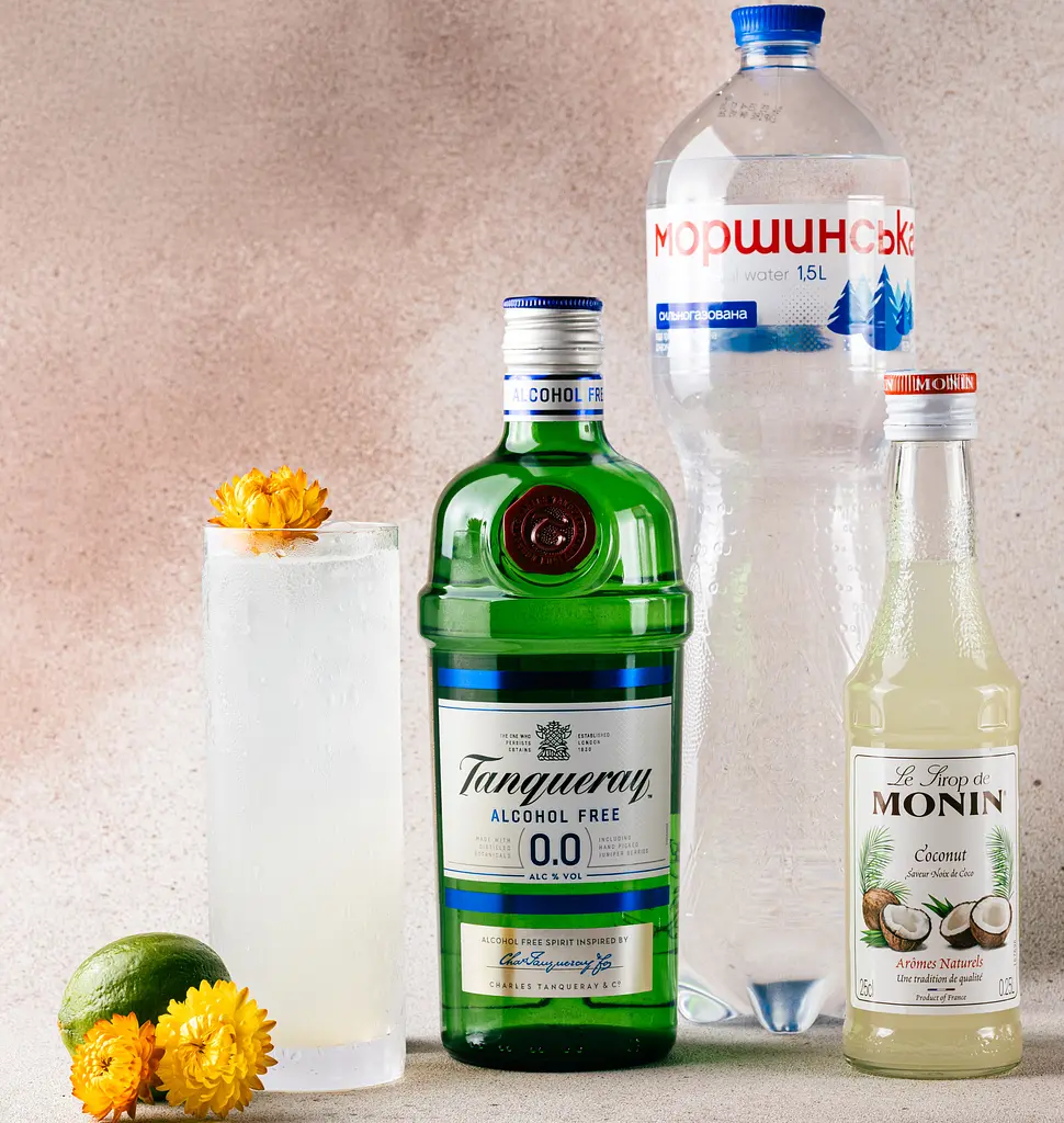 Коктейль безалкогольний Кокосовий Джин Фіз (набір інгредієнтів) х14 порцій на основі джина Tanqueray Alcohol Free - фото 3