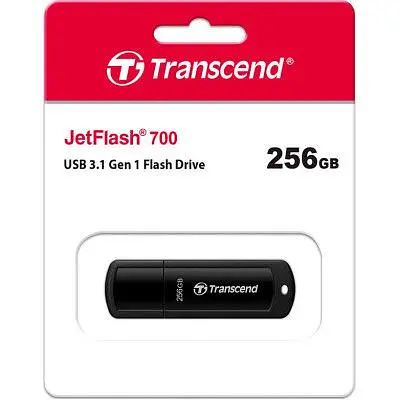 USB флеш накопитель Transcend 256GB JetFlash 700 Black USB 3.1 (TS256GJF700) - фото 4