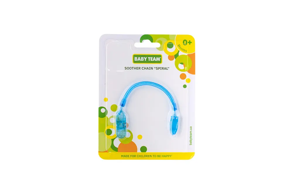 Ланцюжок для пустушки "Спіраль" 0+ Baby Team Блакитний - фото 4