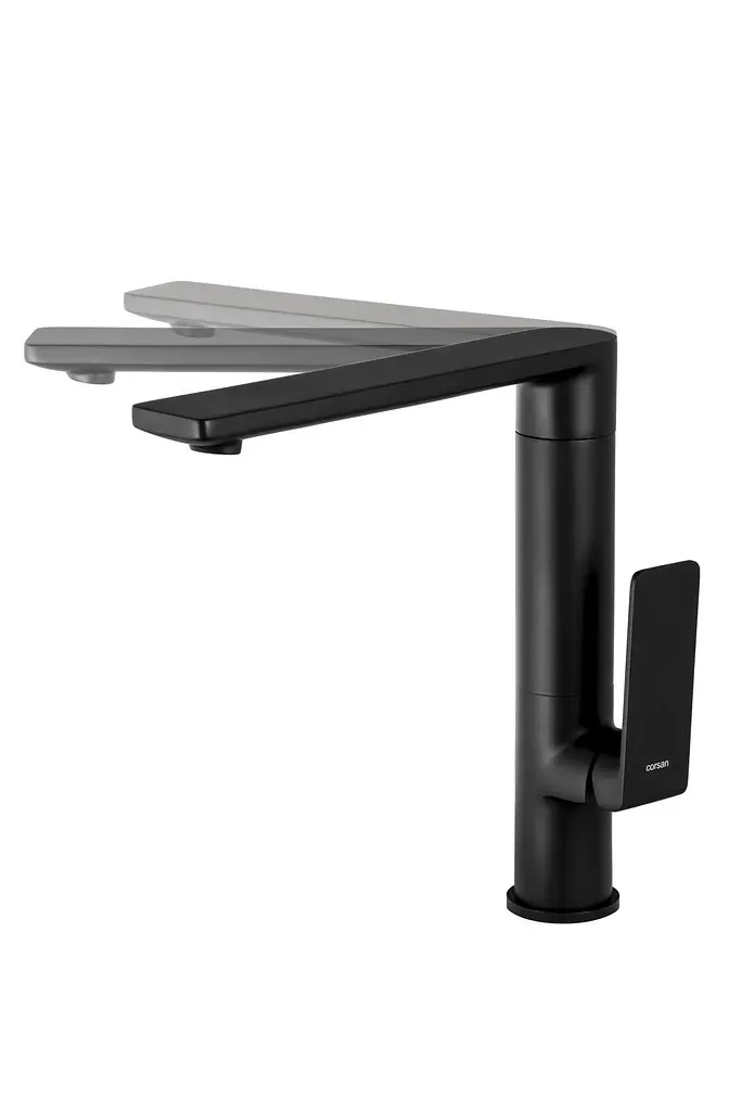 Змішувач для кухні Corsan Trino black mat з рухомим носиком CMB7121BL Чорний матовий - фото 4