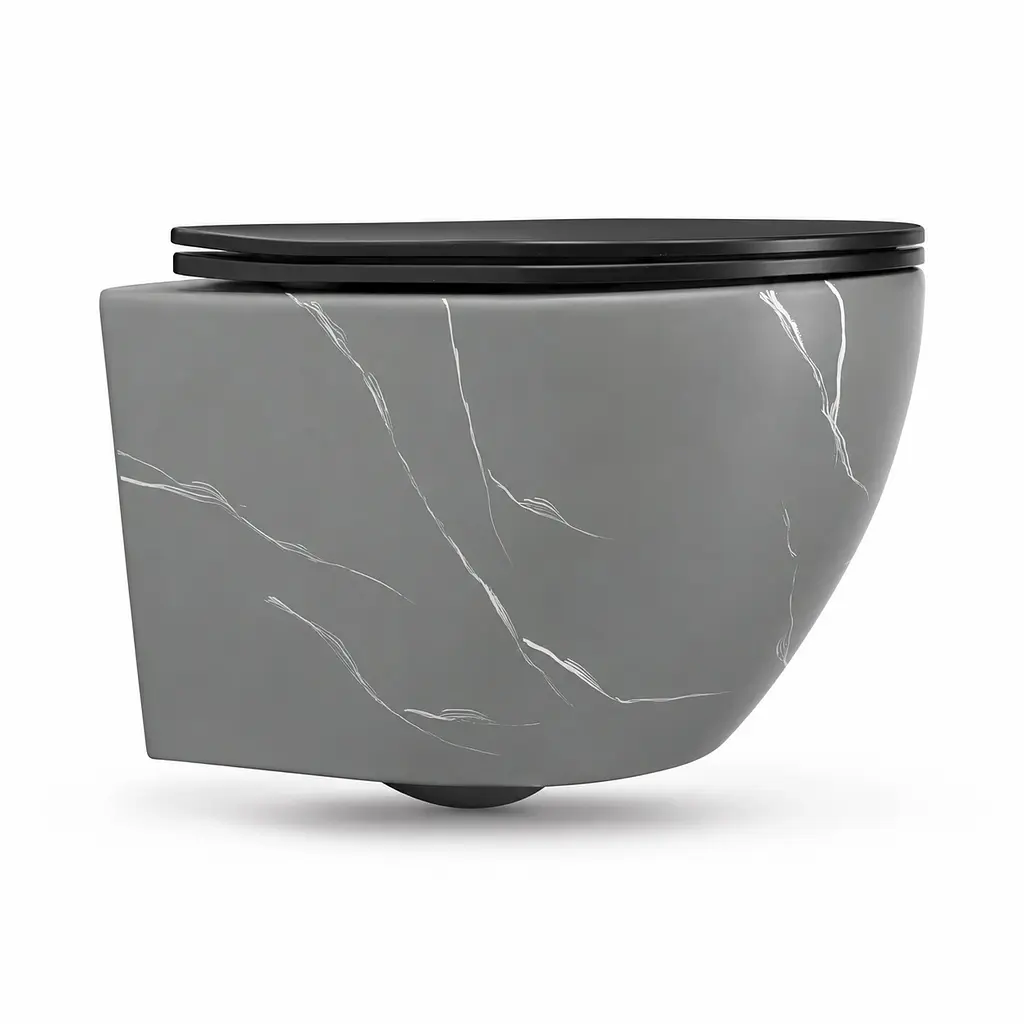 Підвісний безободковий унітаз VBI Vulcano Tornado grey stone matt VBI-020424 - фото 4
