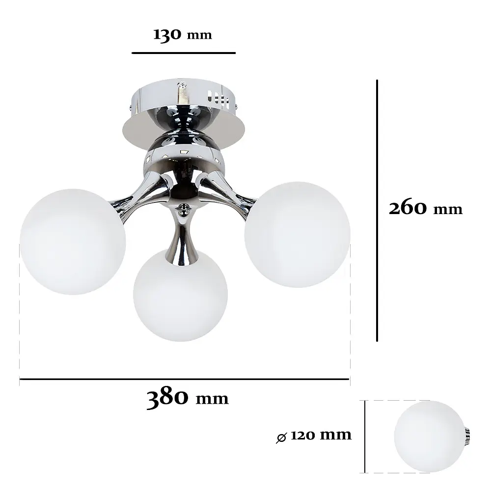 Потолочна люстра LED Levistella 7529817-3 CR+WH, 3 плафона, G9, хром, білий, сучасний стиль для дому - фото 2