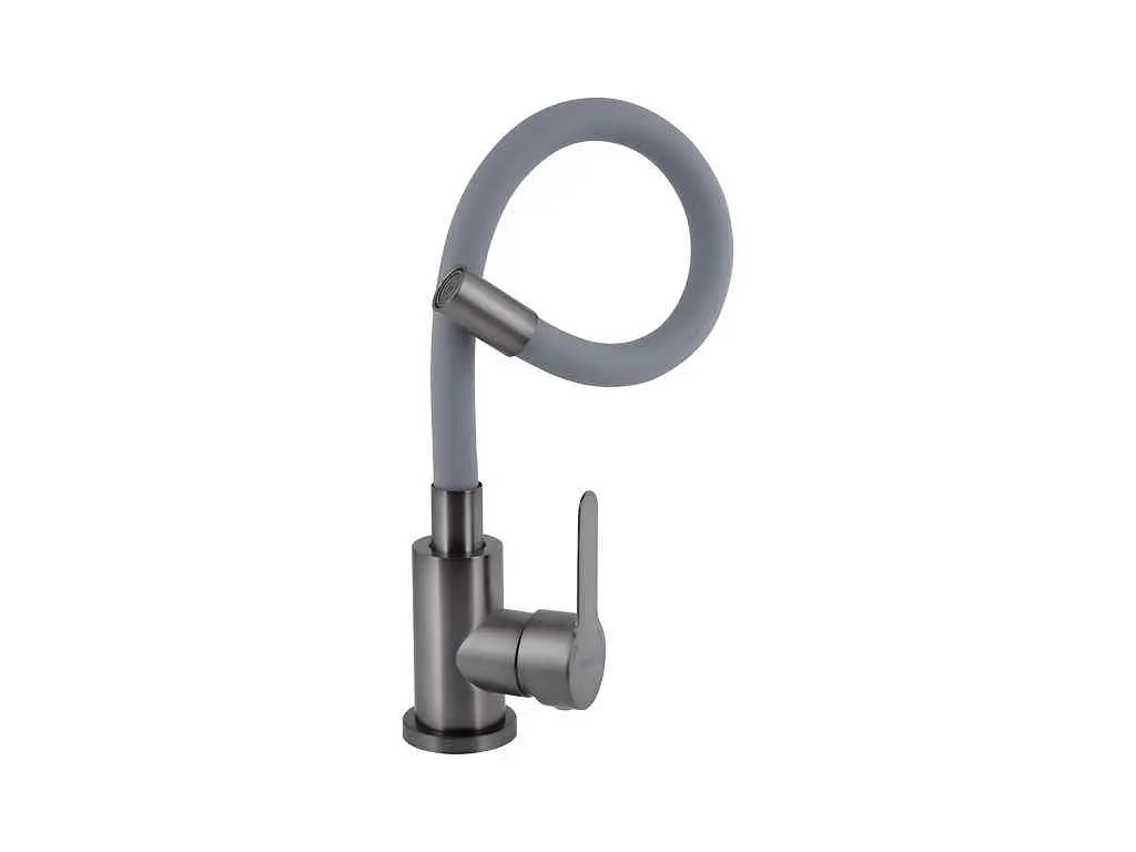 Змішувач Brinex на мийку графіт Pure 015F3 (k35) з гнучким виливом BRIPUR015F3GRG - фото 3