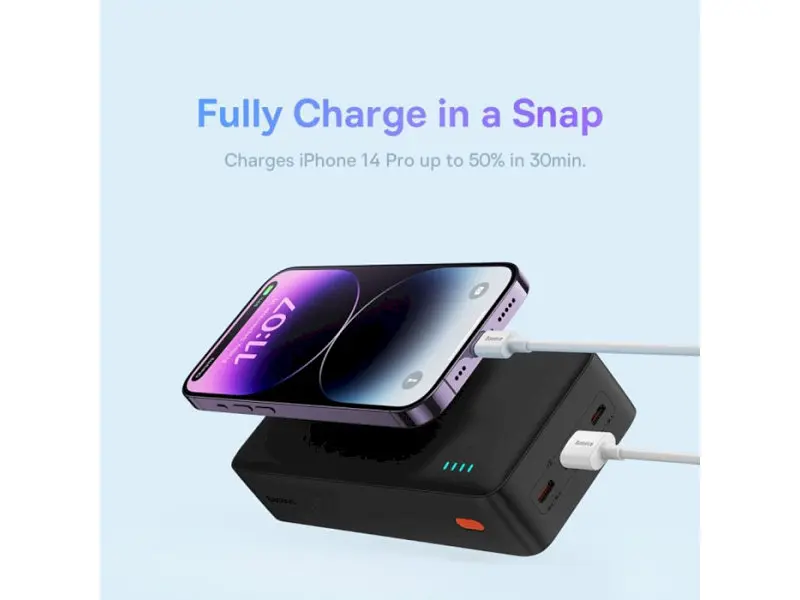 Зовнішній акумулятор (павербанк) BASEUS Airpow Fast Charge 30000mAh 20W Black (PPQD090101) - фото 6