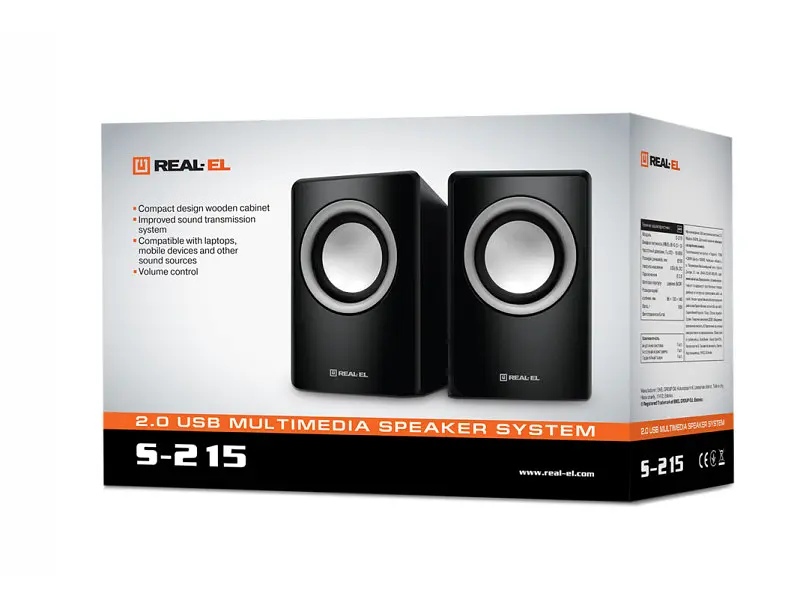Колонки для комп'ютера REAL-EL S-215 2.0 Black - фото 9