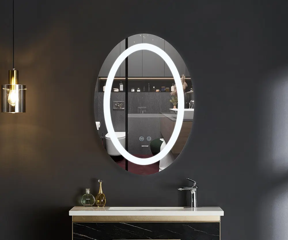 Дзеркало Mixxus Plain MV03-50x70 (LED Touch, антизапотівання, димер, регулювання яскравості) MI6664 - фото 4
