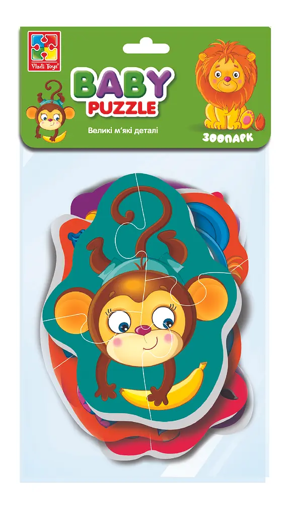 Беби пазлы Vladi Toys Детеныши. Зоопарк, укр. язык,15 элементов (VT1106-88) - фото 4