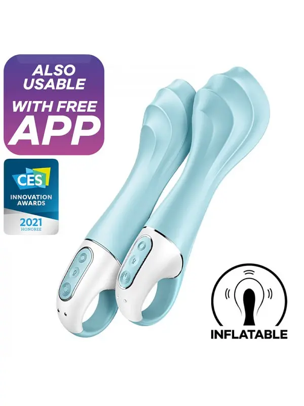 Вібратор Satisfyer Air Pump Vibrator 5+ бірюзовий - фото 2