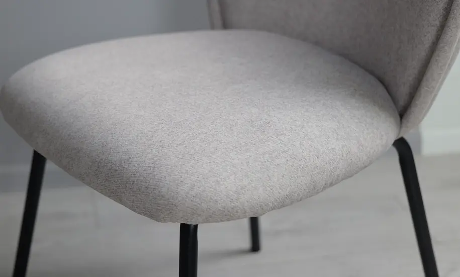 Стілець Сімпл тканина світло-сіра ноги метал чорні - фото 6