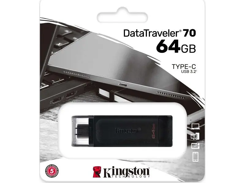 USB флеш накопичувач Kingston 64 GB DataTraveler 70 USB Type-C (DT70/64GB) - фото 4