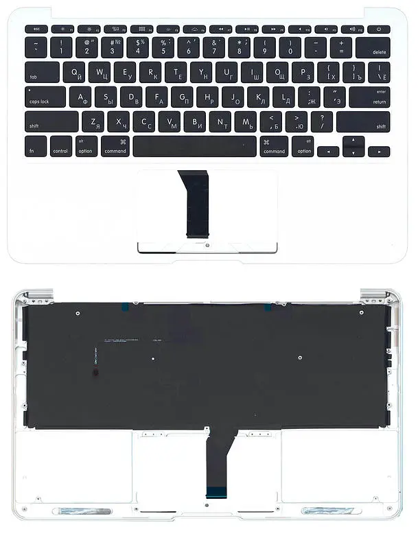 Клавіатура для ноутбука Apple MacBook Air 2013+ (A1465) Black, (Silver TopCase), RU (горизонтальний ентер) - фото 3