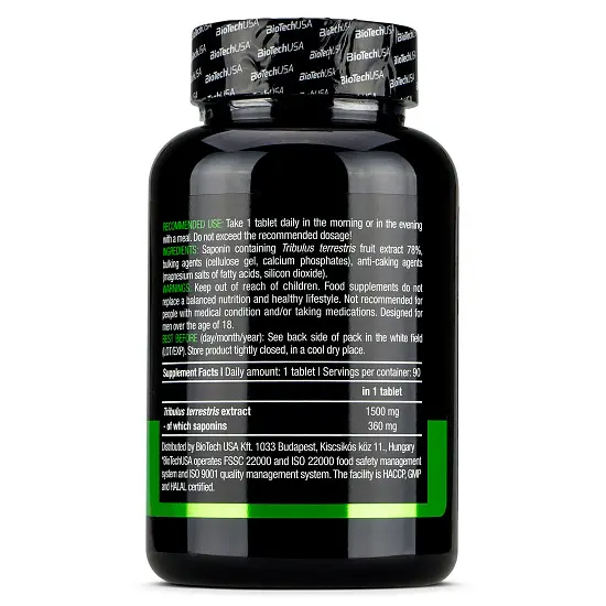 Бустер тестостерона BiotechUSA Tribulus Maximus 1500 mg 90 таблеток - фото 2