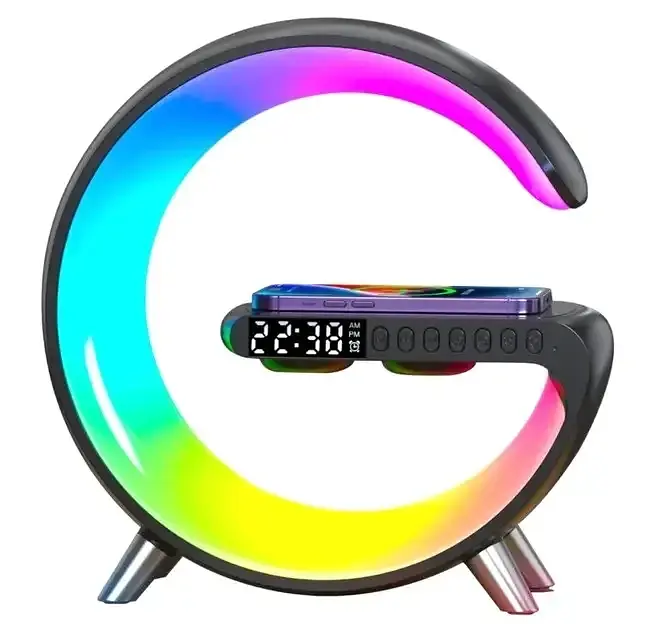 Настольная смарт лампа ночник RGB G-Smart Light с беспроводной зарядкой 15W и Bluetooth колонкой - фото 5