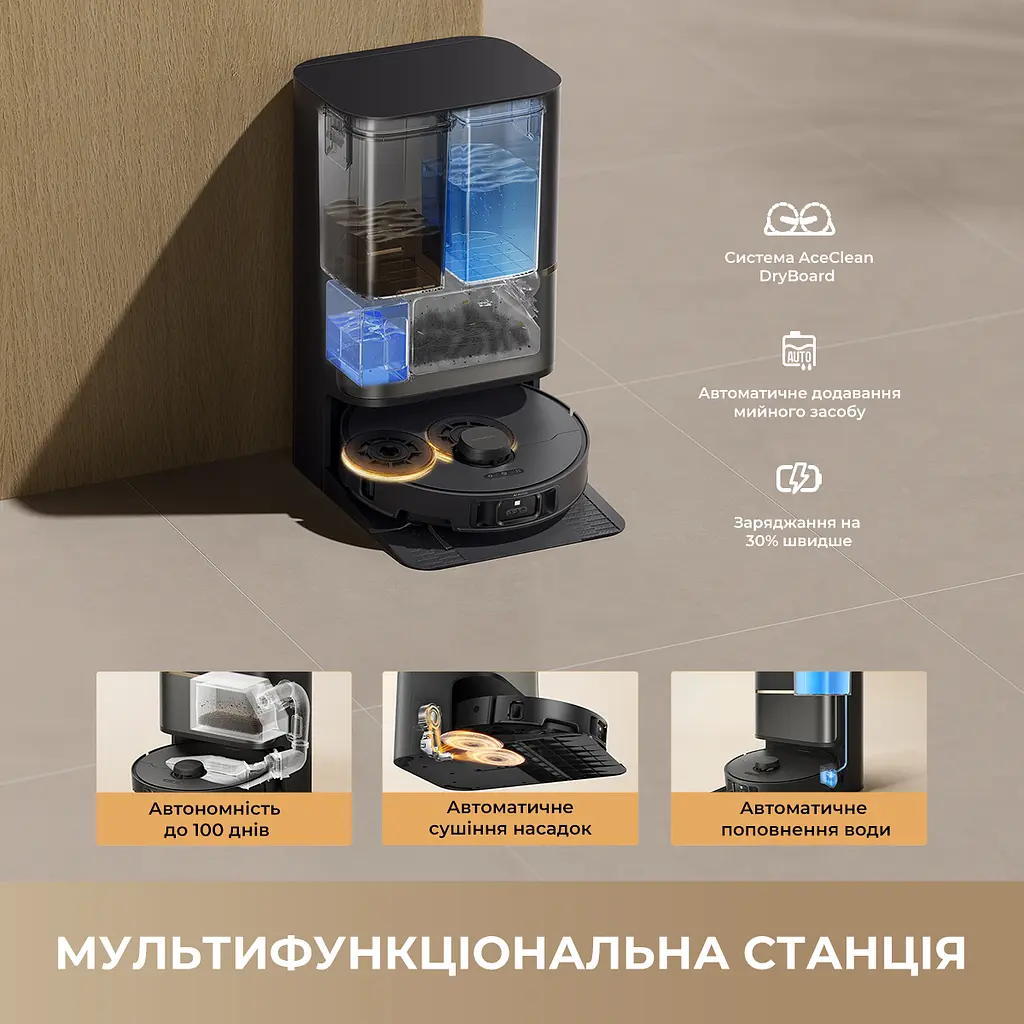 Робот-пилосос миючий Dreame L50s Pro Ultra Black - фото 10