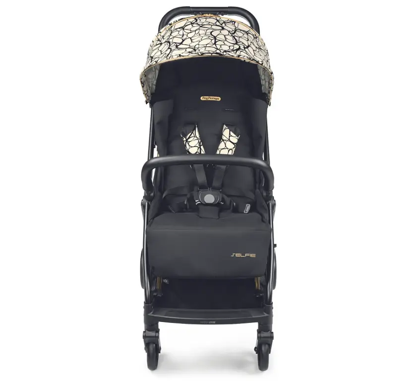 Прогулянкова компактна коляска Peg-Perego Selfie Grafic Gold, золотий з чорним (IP22000000AB50RO01) - фото 5