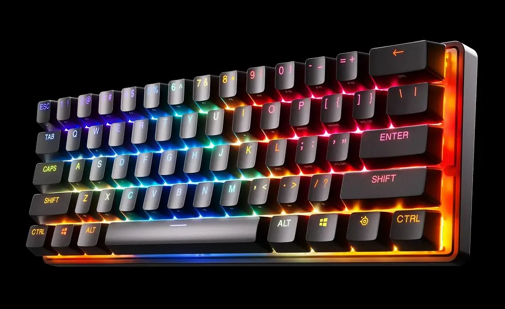Клавіатура ігрова SteelSeries Apex Pro Mini WL HyperMagnetic Switches, OmniPoint 2.0, OLED (64842) - фото 2