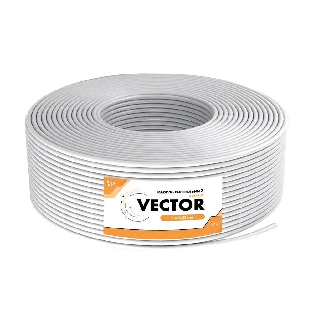 Кабель сигнальний Vector 6х0.22 CCA екран 100m (35-00020) - фото 2