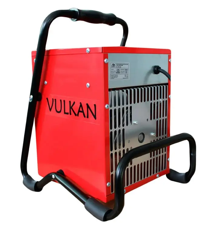 Електричний тепловентилятор Vulkan 2,0 кВт, площа обігріву 20 кв.м., червоний, підлоговий, SL-TSE-20C - фото 2