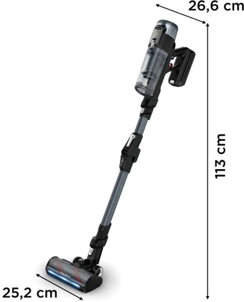 Rowenta Пилосос Rowenta безпровідний X-Force Flex 16.60 Animal, 315Вт, вологе прибирання, конт пилок -0.65л, автон. робота до 120хв, HEF system 99,9%, чорно-сірий - фото 3