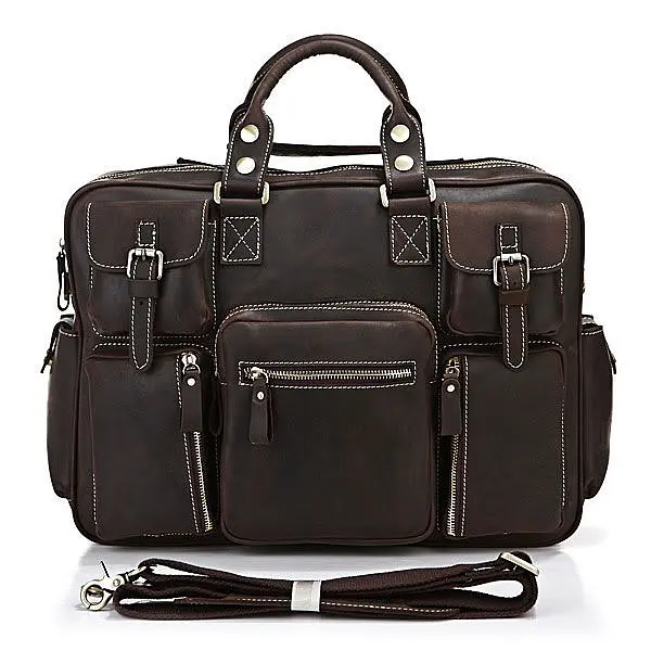 Сумка кожаная мужская Vintage 43х31х13 см sum0012463 - фото 2
