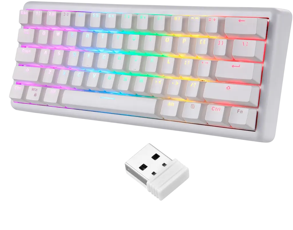 Клавіатура бездротова Motospeed SK66 Gateron Blue RGB White (mtsk66wmb) - фото 2