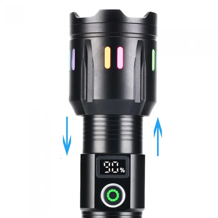Ліхтар ручний Coba CB-G62-TG акумуляторний з режимом zoom 1x26650/3xAAA Type-C FLUORESCENCE - фото 5