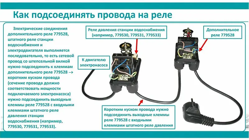 Реле сухого ходу допоміжне 0.9-0.1 бар (гайка) AQUATICA (779528) - фото 5