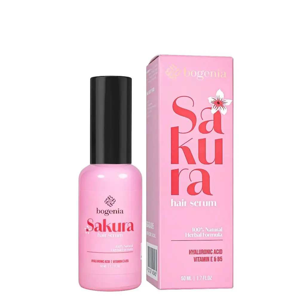 Сироватка з екстрактом сакури Bogenia Sakura Hair Serum Hyaluronic Acid / Vitamin B5 50 ml